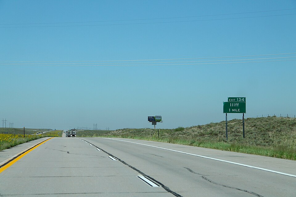 Interstate 76 Exit 134 for Iliff